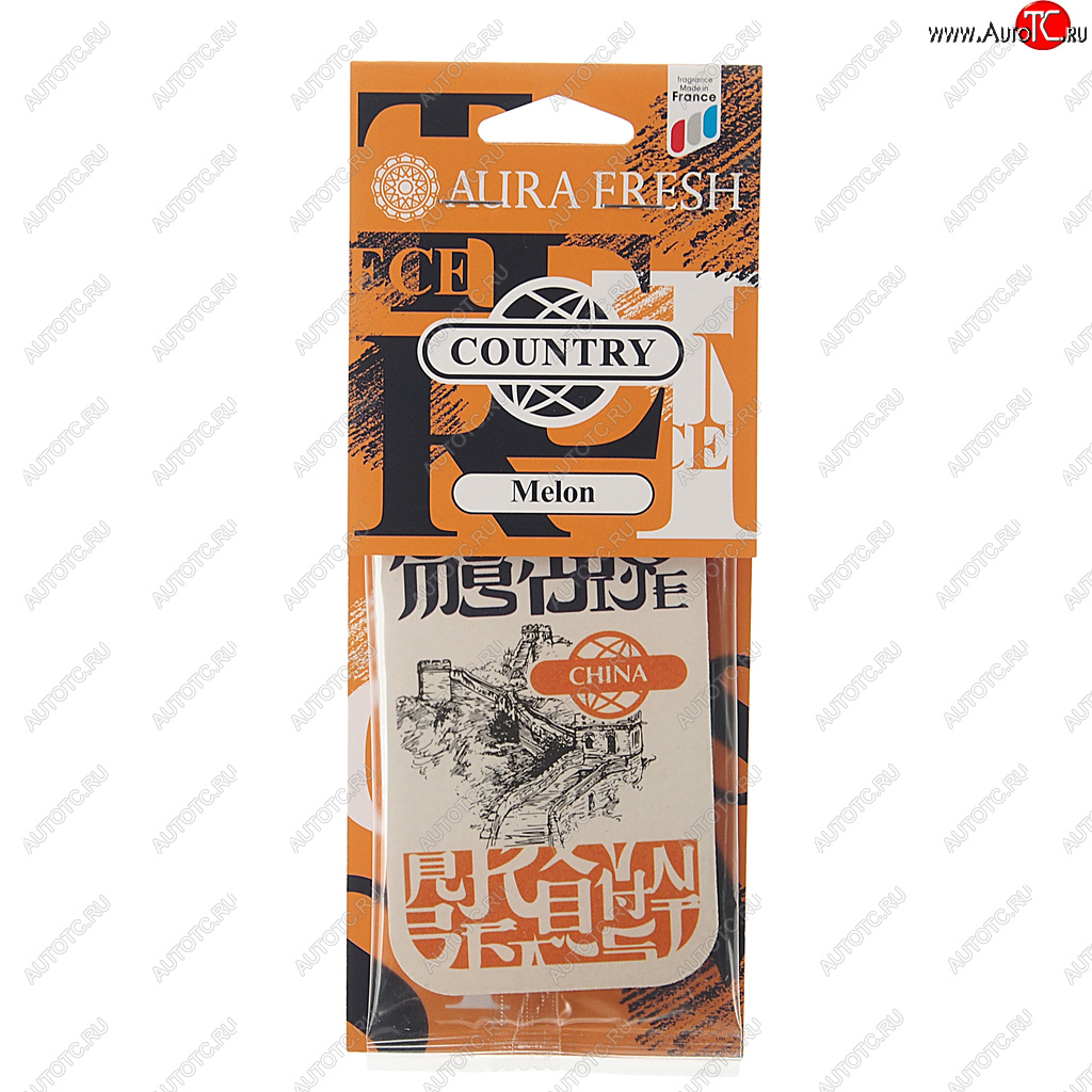 91 р. Ароматизатор подвесной картонный (melon) Country AURA FRESH AURA FRESH 23024  с доставкой в г. Пермь