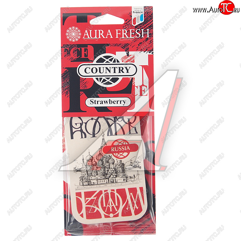 91 р. Ароматизатор подвесной картонный (strawberry) Country AURA FRESH AURA FRESH 23026  с доставкой в г. Пермь