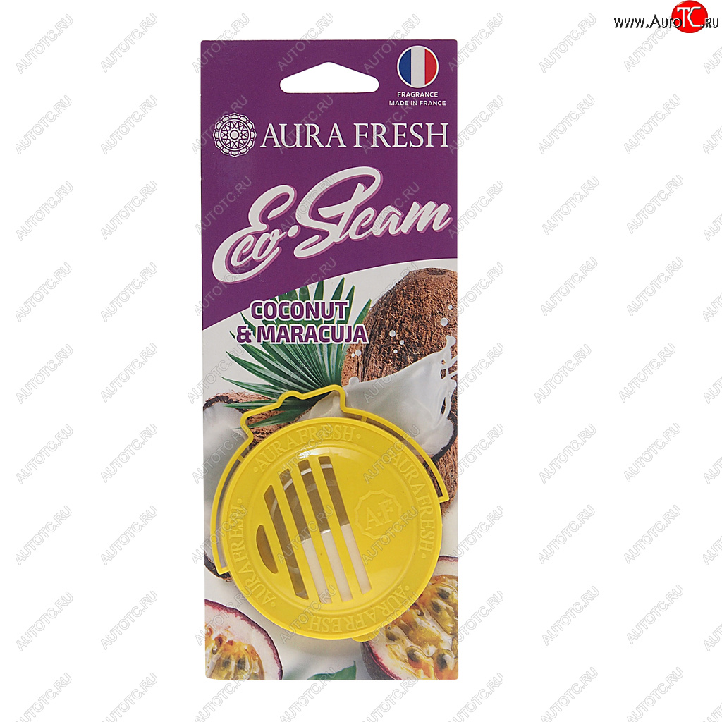 297 р. Ароматизатор на панель приборов древесное волокно (coconut&maracuja) 40г Eco Steam AURA FRESH AURA FRESH 23032  с доставкой в г. Пермь