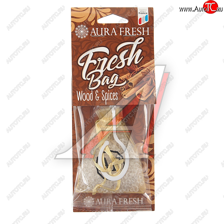 187 р. Ароматизатор подвесной гранулы (wood & spices) 20г Fresh Bag AURA FRESH AURA FRESH 23052  с доставкой в г. Пермь