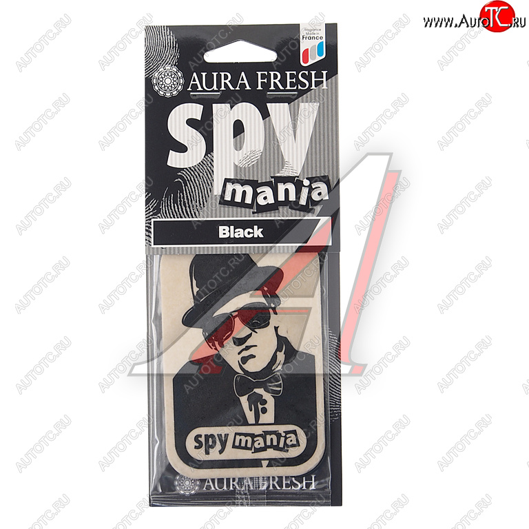 91 р. Ароматизатор подвесной картонный (black) Spy Mania AURA FRESH AURA FRESH 23098  с доставкой в г. Пермь
