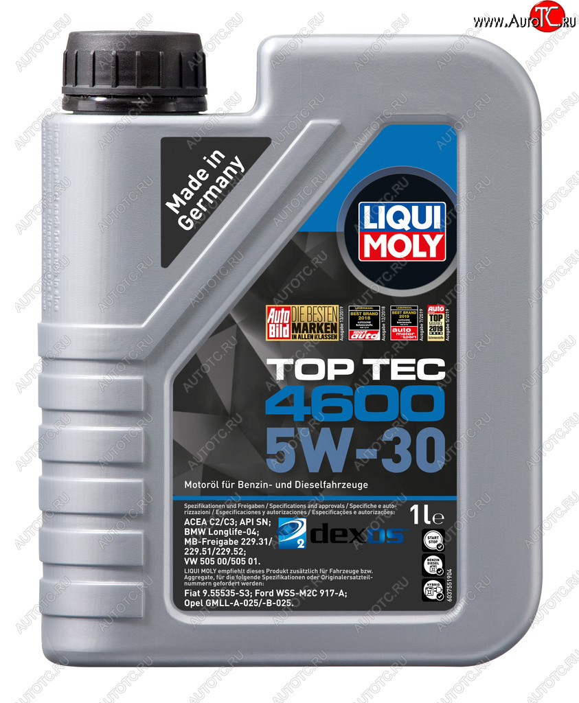 1 899 р. Масло моторное TOP TEC 4600 5W30 синт.1л LIQUI MOLY LIQUI MOLY 2315  с доставкой в г. Пермь