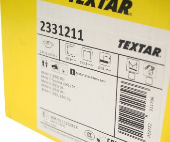 5 699 р. Колодки тормозные передние (4шт.) TEXTAR BMW 5 серия E60 седан дорестайлинг (2003-2007)  с доставкой в г. Пермь. Увеличить фотографию 3