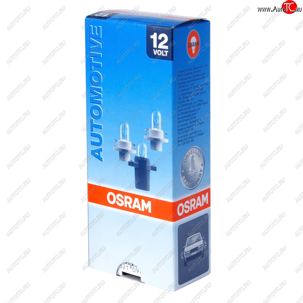 131 р. Лампа 12V 2W BAX8.4d зеленый патрон OSRAM OSRAM 2352mfx6  с доставкой в г. Пермь