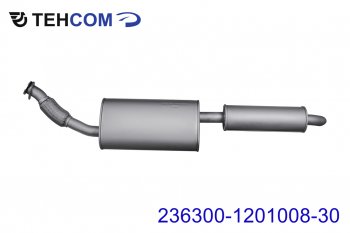 8 249 р. Глушитель УАЗ-2363 Пикап АКПП с резонатором ТЕХКОМ ТЕХКОМ 236300-1201008-30  с доставкой в г. Пермь. Увеличить фотографию 1