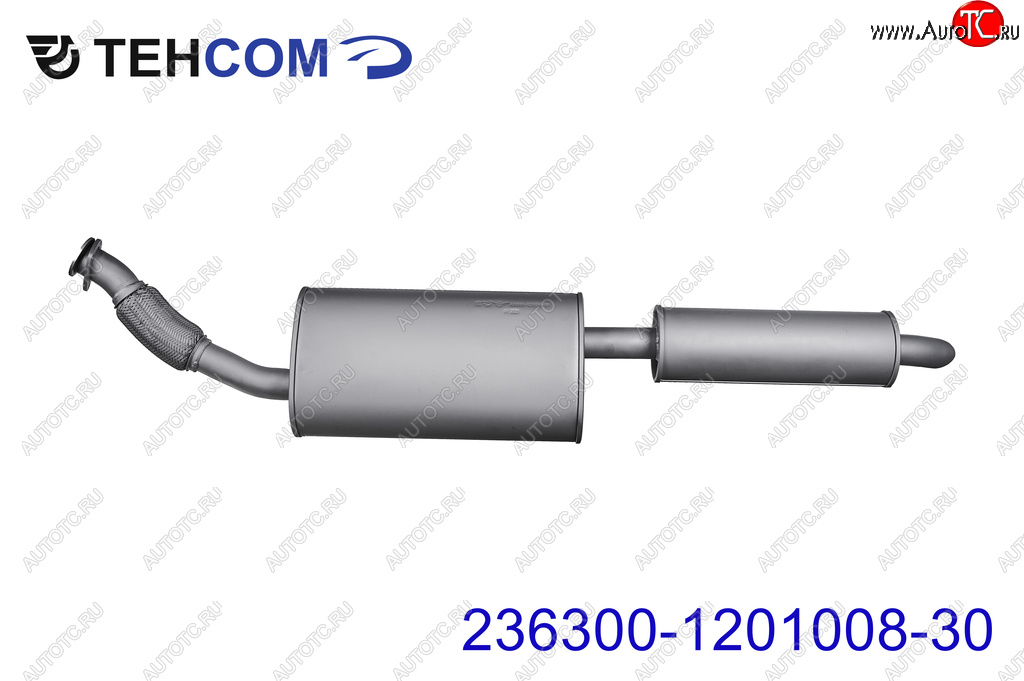 8 249 р. Глушитель УАЗ-2363 Пикап АКПП с резонатором ТЕХКОМ ТЕХКОМ 236300-1201008-30  с доставкой в г. Пермь