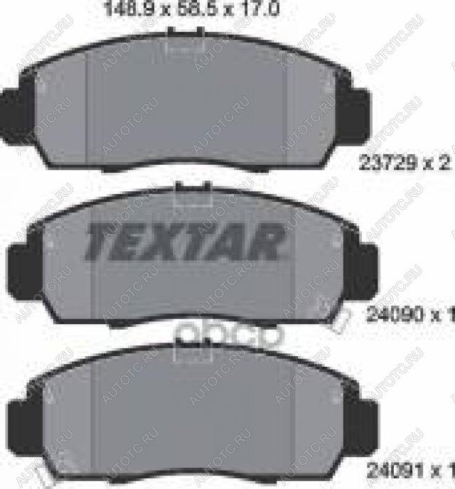 3 899 р. Колодки тормозные передние (4шт.) TEXTAR Honda Civic FN купе дорестайлинг (2005-2008)  с доставкой в г. Пермь