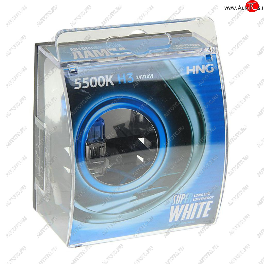 224 р. Лампа 24V H3 70W PK22s 5500К бокс (2шт.) Super White HNG HNG 24370sw2  с доставкой в г. Пермь