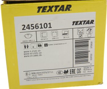 6 199 р. Колодки тормозные задние (4шт.) TEXTAR BMW 5 серия F10 рестайлинг, седан (2013-2017)  с доставкой в г. Пермь. Увеличить фотографию 4
