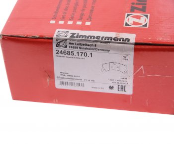 16 749 р. Комплект передних колодок дисковых тормозов (4 шт.) ZIMMERMANN Porsche Cayenne 958 (2010-2014)  с доставкой в г. Пермь. Увеличить фотографию 3