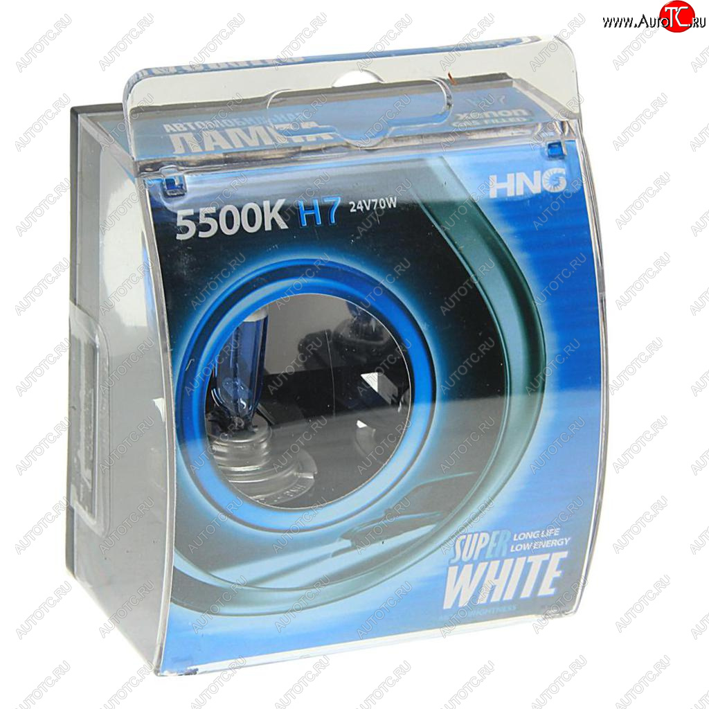 359 р. Лампа 24V H7 70W PX26d 5500К бокс (2шт.) Super White HNG HNG 24770sw2  с доставкой в г. Пермь
