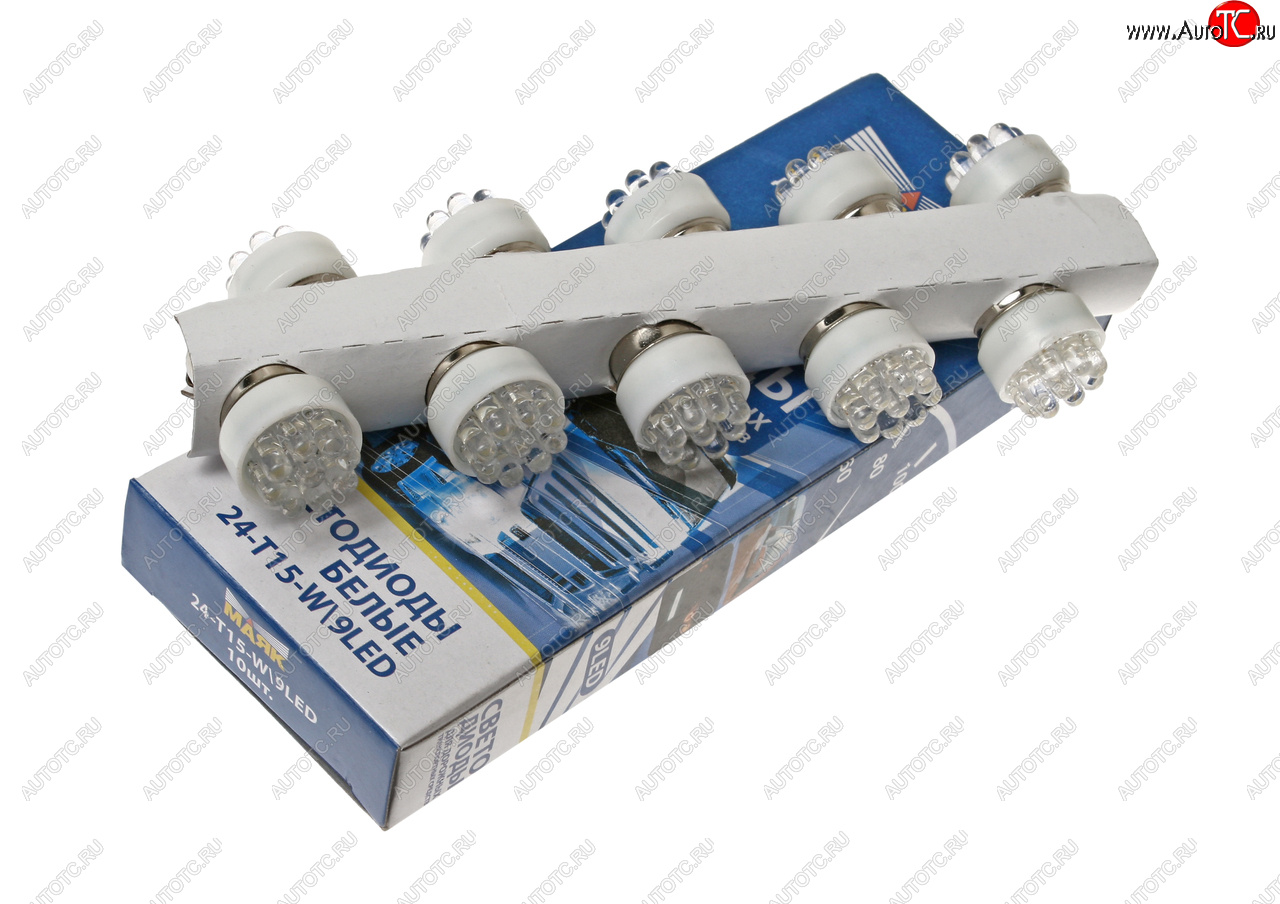 202 р. Лампа светодиодная 24V R10W BA15s 9 светодиодов белая МАЯК МАЯК 24t15-w9led  с доставкой в г. Пермь
