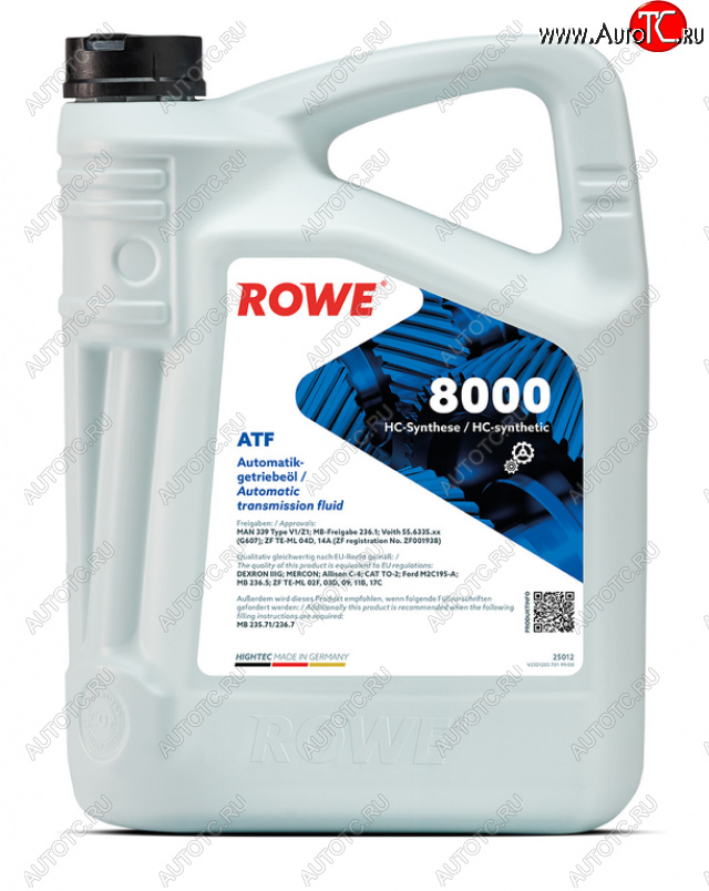 4 299 р. Масло трансмиссионное HIGHTEC ATF 8000 DEXRON IIIG синт.5л красное ROWE ROWE 25012-0050-99  с доставкой в г. Пермь