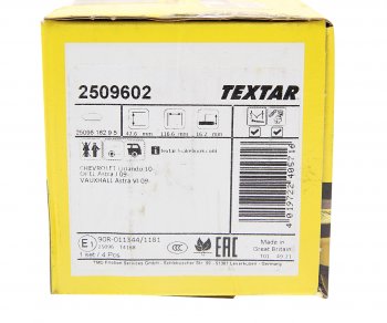 2 899 р. Колодки тормозные задние (4шт.) TEXTAR Chevrolet Cruze J305 хэтчбек дорестайлинг (2009-2012)  с доставкой в г. Пермь. Увеличить фотографию 3