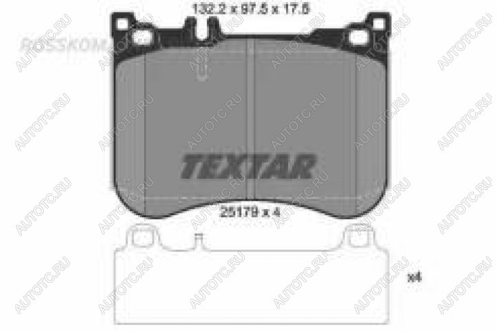 10 499 р. Колодки тормозные передние (4шт.) TEXTAR Mercedes-Benz S class X222 седан дорестайлинг (2014-2017)  с доставкой в г. Пермь
