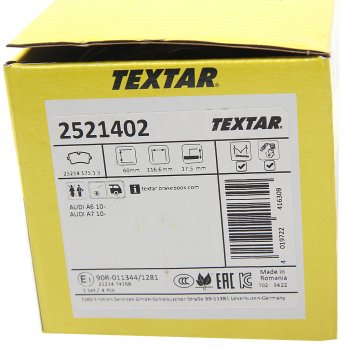 4 849 р. Колодки тормозные задние (4шт.) TEXTAR Audi A6 C7 дорестайлинг, седан (2010-2014)  с доставкой в г. Пермь. Увеличить фотографию 5