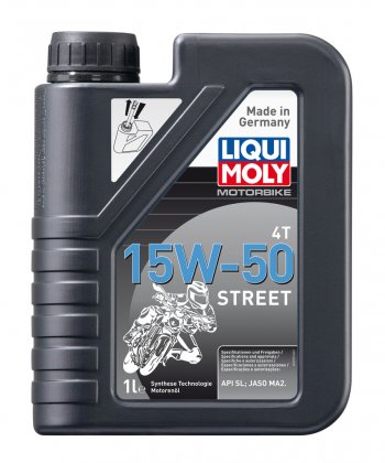 1 399 р. Масло моторное для 4-х тактных двигателей MOTORBIKE 4T STREET 15W50 синт.1л LIQUI MOLY LIQUI MOLY 2555  с доставкой в г. Пермь. Увеличить фотографию 1