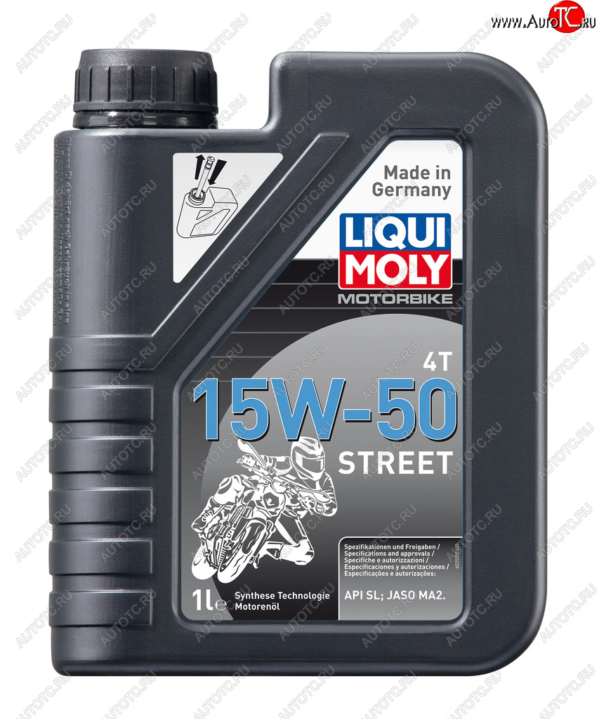 1 399 р. Масло моторное для 4-х тактных двигателей MOTORBIKE 4T STREET 15W50 синт.1л LIQUI MOLY LIQUI MOLY 2555  с доставкой в г. Пермь