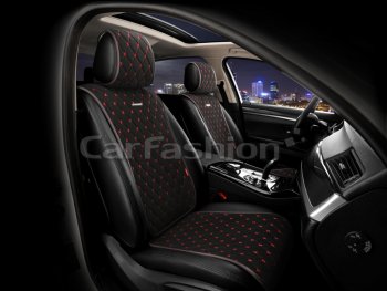 3 599 р. Накидка на сиденье велюр черные (4 предм.) (2шт.) Bullet CARFASHION CARFASHION 26183  с доставкой в г. Пермь. Увеличить фотографию 1