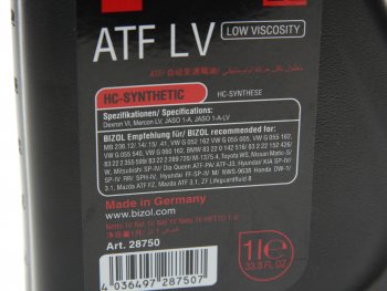 1 589 р. Масло трансмиссионное ATF Protect LV для АКПП 1л BIZOL BIZOL 28750  с доставкой в г. Пермь. Увеличить фотографию 2
