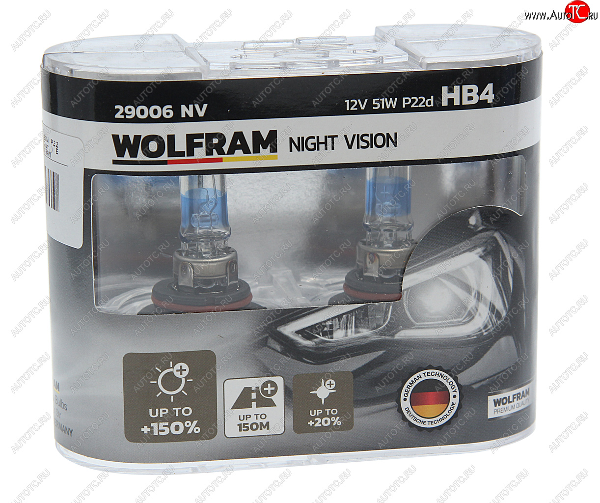 1 899 р. Лампа 12V HB4 80W P22d +150% бокс (2шт.) Extra Light WOLFRAM WOLFRAM 29006nv WOLFRAM 29006nv  с доставкой в г. Пермь