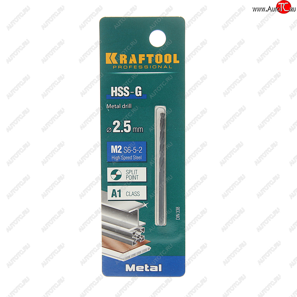 59 р. Сверло по металлу 2.5х57мм HSS KRAFTOOL KRAFTOOL 29651-2.5  с доставкой в г. Пермь