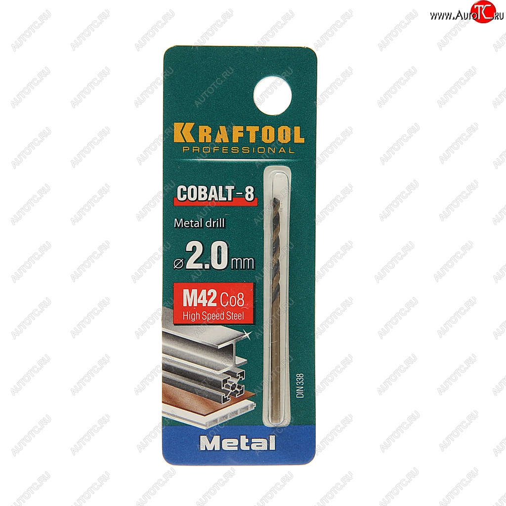 76 р. Сверло по металлу 2.0х49мм HSS Cobalt KRAFTOOL KRAFTOOL 29656-2  с доставкой в г. Пермь