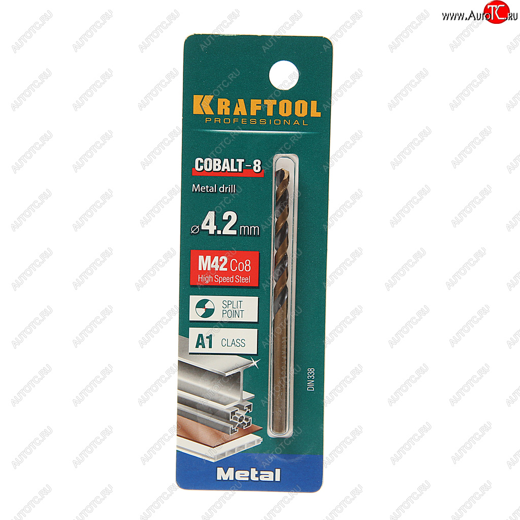 167 р. Сверло по металлу 4.2х75мм HSS Cobalt KRAFTOOL KRAFTOOL 29656-4.2  с доставкой в г. Пермь