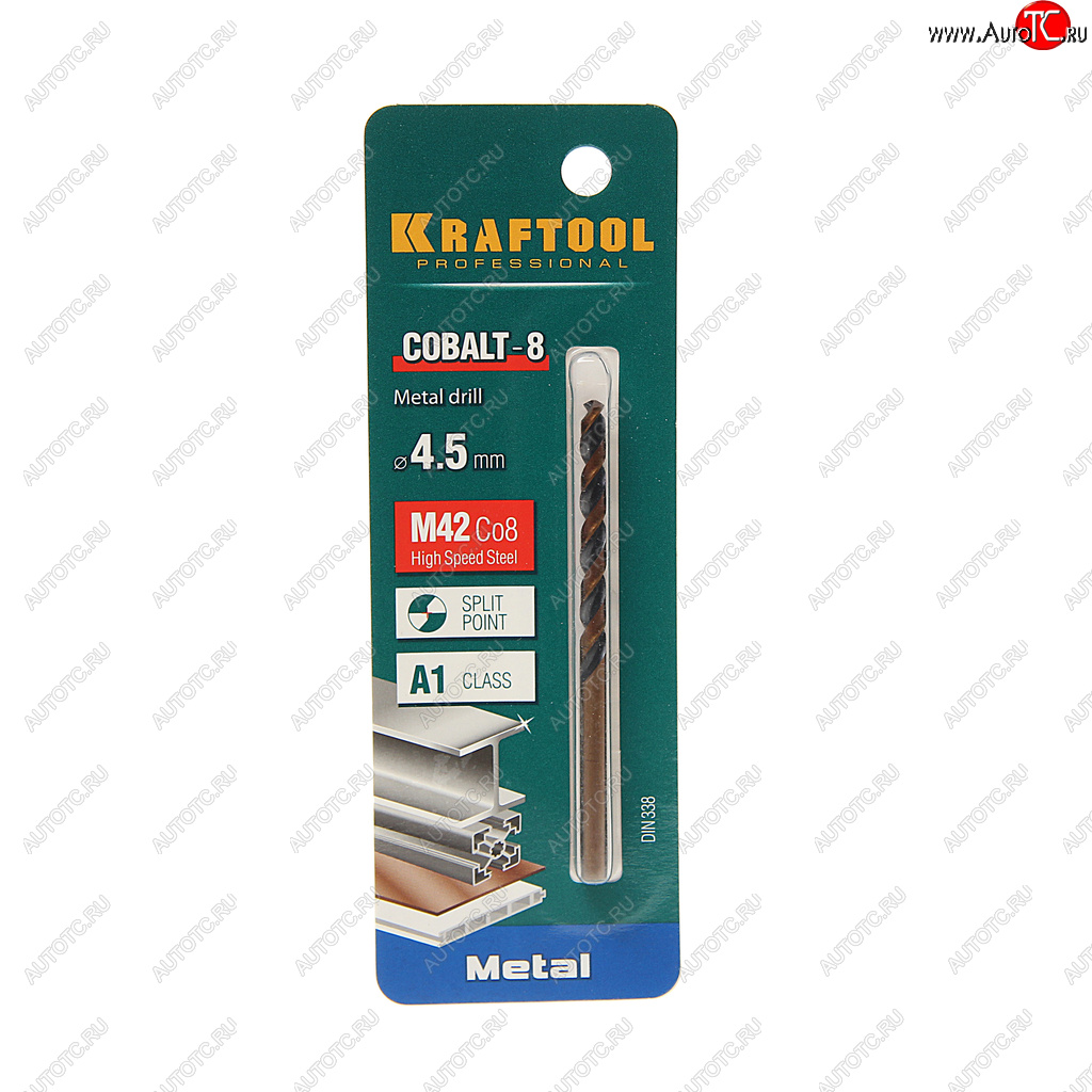 173 р. Сверло по металлу 4.5х80мм HSS Cobalt KRAFTOOL KRAFTOOL 29656-4.5  с доставкой в г. Пермь