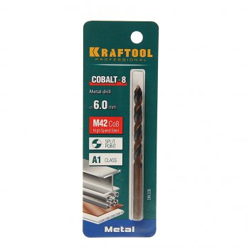 289 р. Сверло по металлу 6.0х93мм HSS Cobalt KRAFTOOL KRAFTOOL 29656-6  с доставкой в г. Пермь. Увеличить фотографию 1