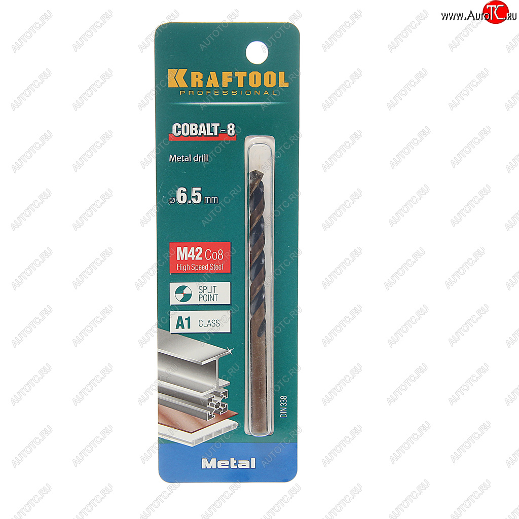 339 р. Сверло по металлу 6.5х101мм HSS Cobalt KRAFTOOL KRAFTOOL 29656-6.5  с доставкой в г. Пермь