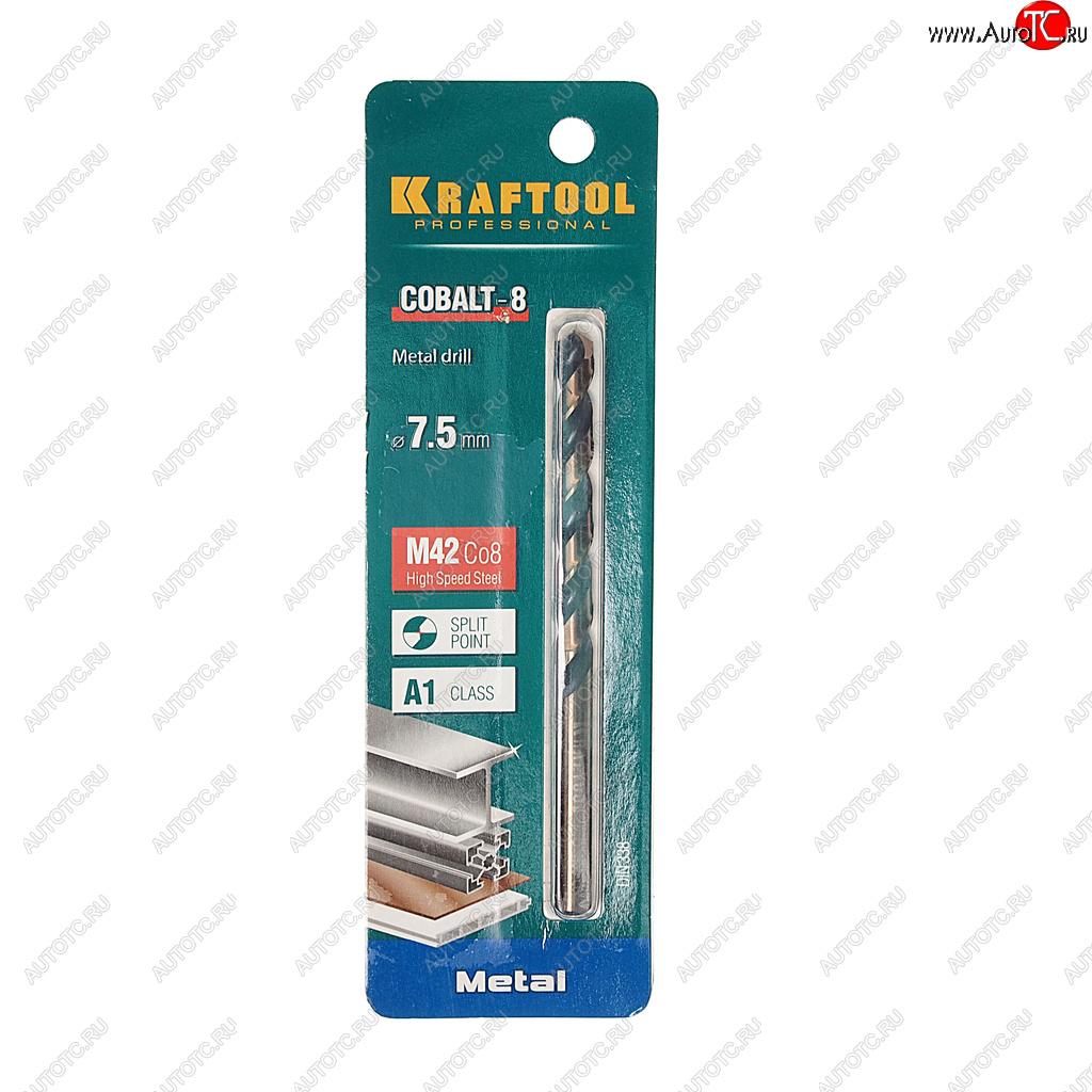 419 р. Сверло по металлу 7.5х109мм HSS Cobalt KRAFTOOL KRAFTOOL 29656-7.5  с доставкой в г. Пермь
