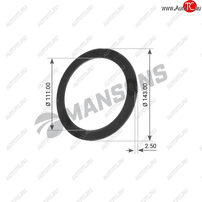 58 р. Кольцо BPW ступицы уплотнительное пластик (110x141x2.5) MANSONS MANSONS 300.134  с доставкой в г. Пермь