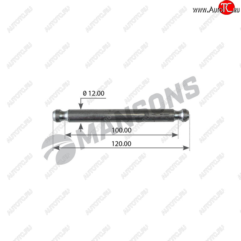67 р. Палец BPW пружины колодки тормозной (12x120) MANSONS MANSONS 300.187  с доставкой в г. Пермь