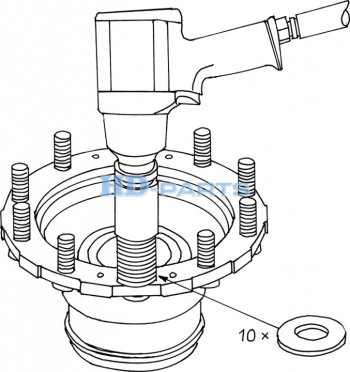 210 р. Гайка колеса SCANIA P,G,R,T (M22х78-11BSFh-30ключ 33мм) юбка подвижная HD-PARTS HD-PARTS 309200  с доставкой в г. Пермь. Увеличить фотографию 3