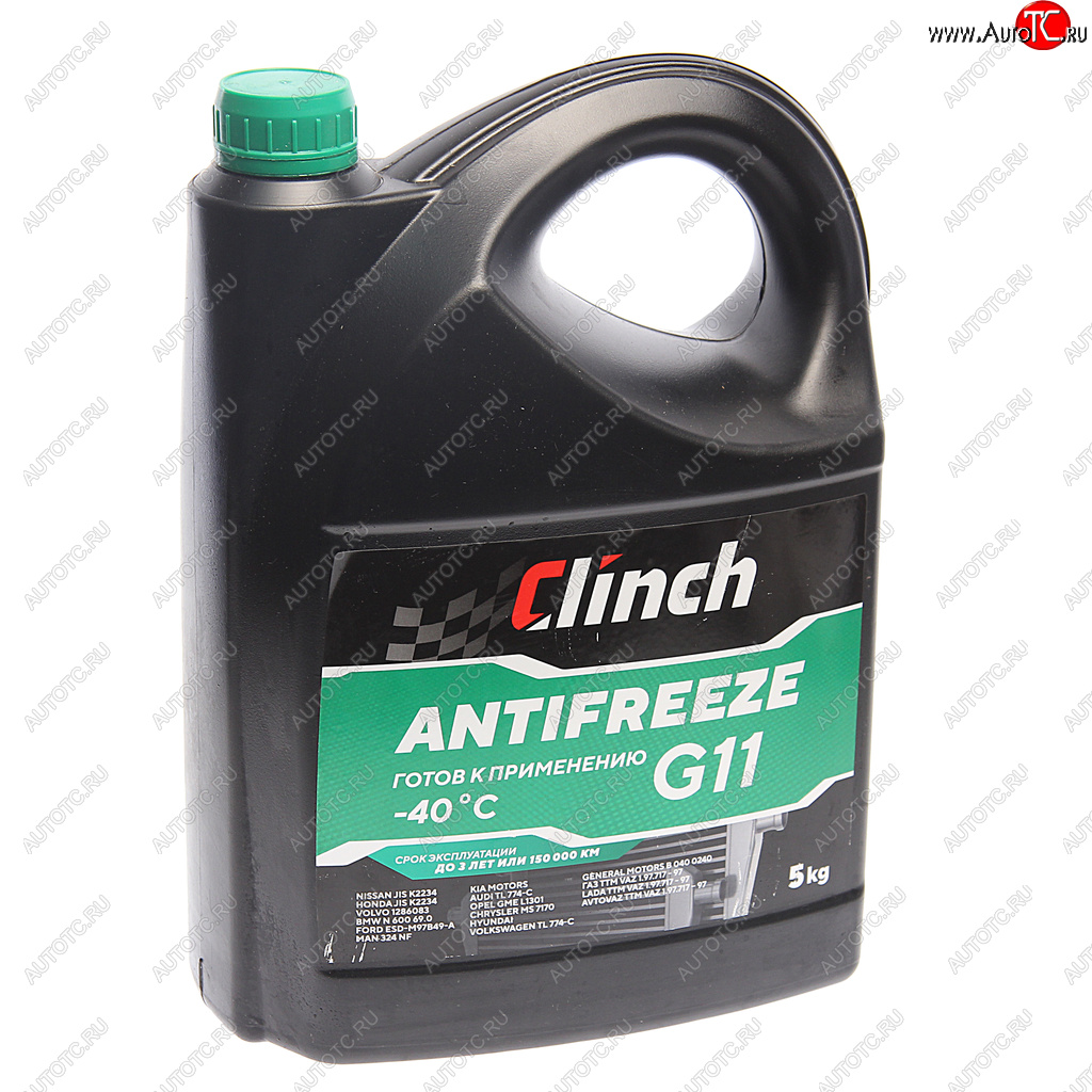 1 099 р. Антифриз зеленый -40C 5л G11 CLINCH CLINCH 311235g  с доставкой в г. Пермь
