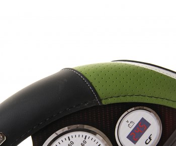 899 р. Оплетка руля (M) 37-39см черно-зеленая экокожа Step CARFASHION CARFASHION 31308  с доставкой в г. Пермь. Увеличить фотографию 2