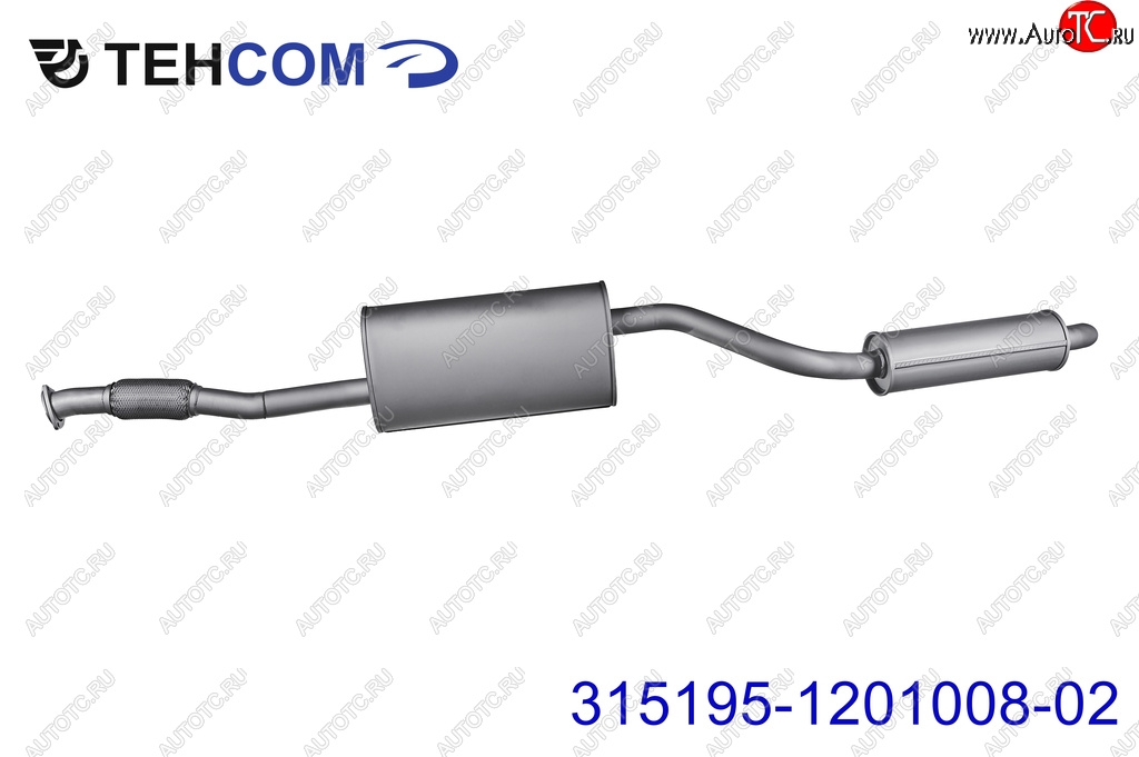 9 449 р. Глушитель УАЗ-315195 Хантер дв.ЗМЗ-409 ЕВРО-4,5 с резонатором НО ТЕХКОМ ТЕХКОМ 315195-1201008-02  с доставкой в г. Пермь