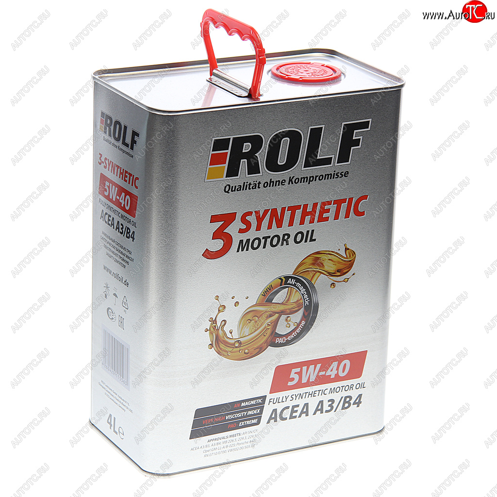 3 289 р. Масло моторное 3-SYNTHETIC A3B4 5W40 синт.4л ROLF ROLF 322551  с доставкой в г. Пермь