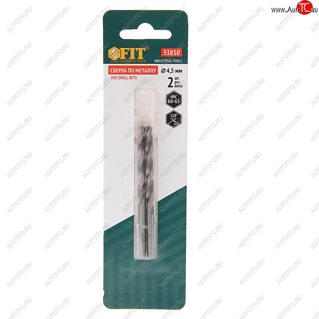 101 р. Сверло по металлу 4.5х80мм HSS (2шт.) FIT FIT 33810  с доставкой в г. Пермь