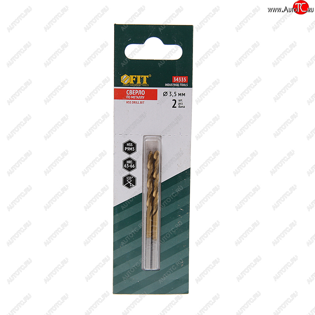 171 р. Сверло по металлу 3.5х70мм HSS (2шт.) Titanium FIT FIT 34335  с доставкой в г. Пермь