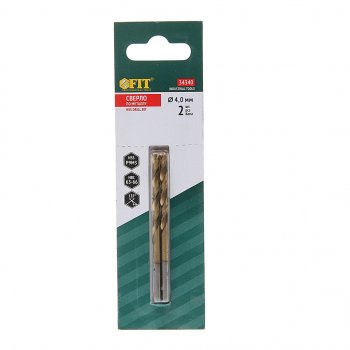 185 р. Сверло по металлу 4.0х75мм HSS (2шт.) Titanium FIT FIT 34340  с доставкой в г. Пермь. Увеличить фотографию 1