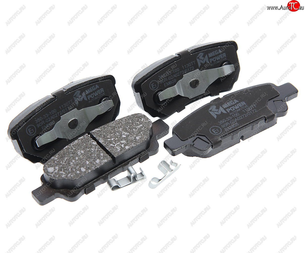 1 049 р. Колодки тормозные MITSUBISHI Lancer (03-),Outlander (03-) DODGE Caliber задние (4шт.) MEGAPOWER MEGAPOWER 350-33-100  с доставкой в г. Пермь