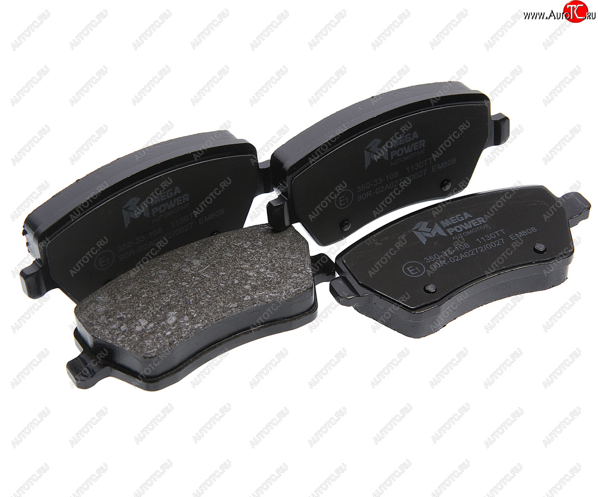1 189 р. Колодки тормозные NISSAN Micra (03-),Note (E11) (06-) RENAULT Clio (05-) передние (4шт.) MEGAPOWER MEGAPOWER 350-33-108  с доставкой в г. Пермь