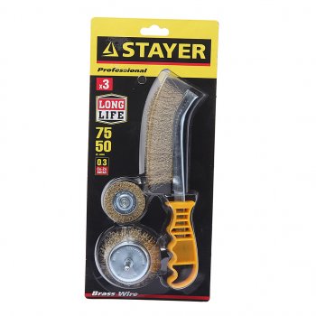 639 р. Набор кордщеток для дрели 50,75мм + щетка ручная (3шт.) STAYER STAYER 35151-h3_z01  с доставкой в г. Пермь. Увеличить фотографию 1
