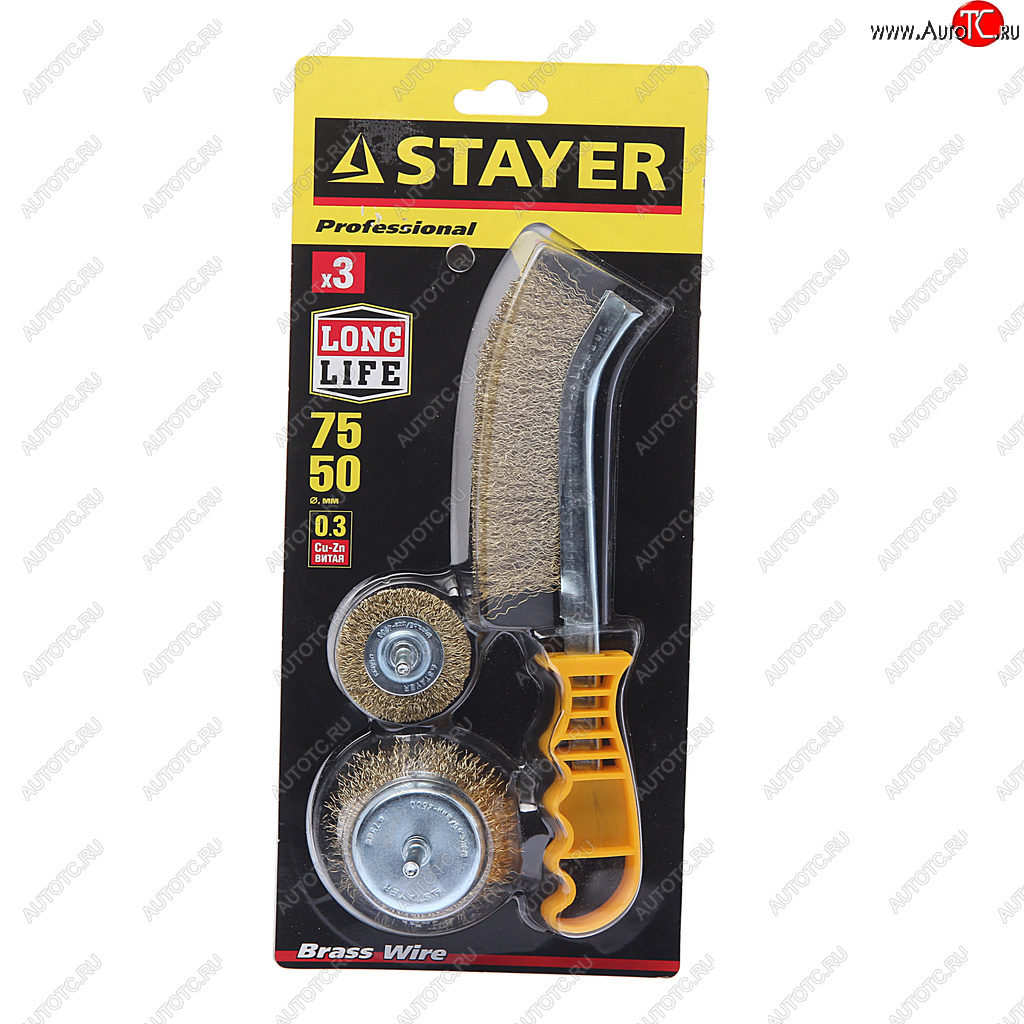 639 р. Набор кордщеток для дрели 50,75мм + щетка ручная (3шт.) STAYER STAYER 35151-h3_z01  с доставкой в г. Пермь