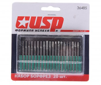Шарошки для гравера набор 20шт. алмазные USP USP 36485