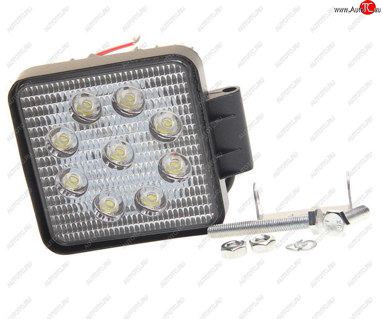 1 249 р. Фара рабочего света квадратная 110х110мм 27Вт (9 LED) рассеянный свет (Flood) 12-24V MEGAPOWER MEGAPOWER 370-30-003  с доставкой в г. Пермь