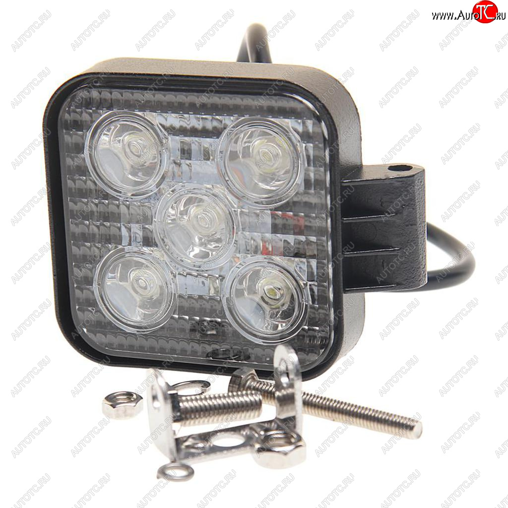 1 129 р. Фара рабочего света квадратная 85х85x38мм 20Вт (5 LED) рассеянный свет (Flood) 12-24V MEGAPOWER MEGAPOWER 370-30-004  с доставкой в г. Пермь