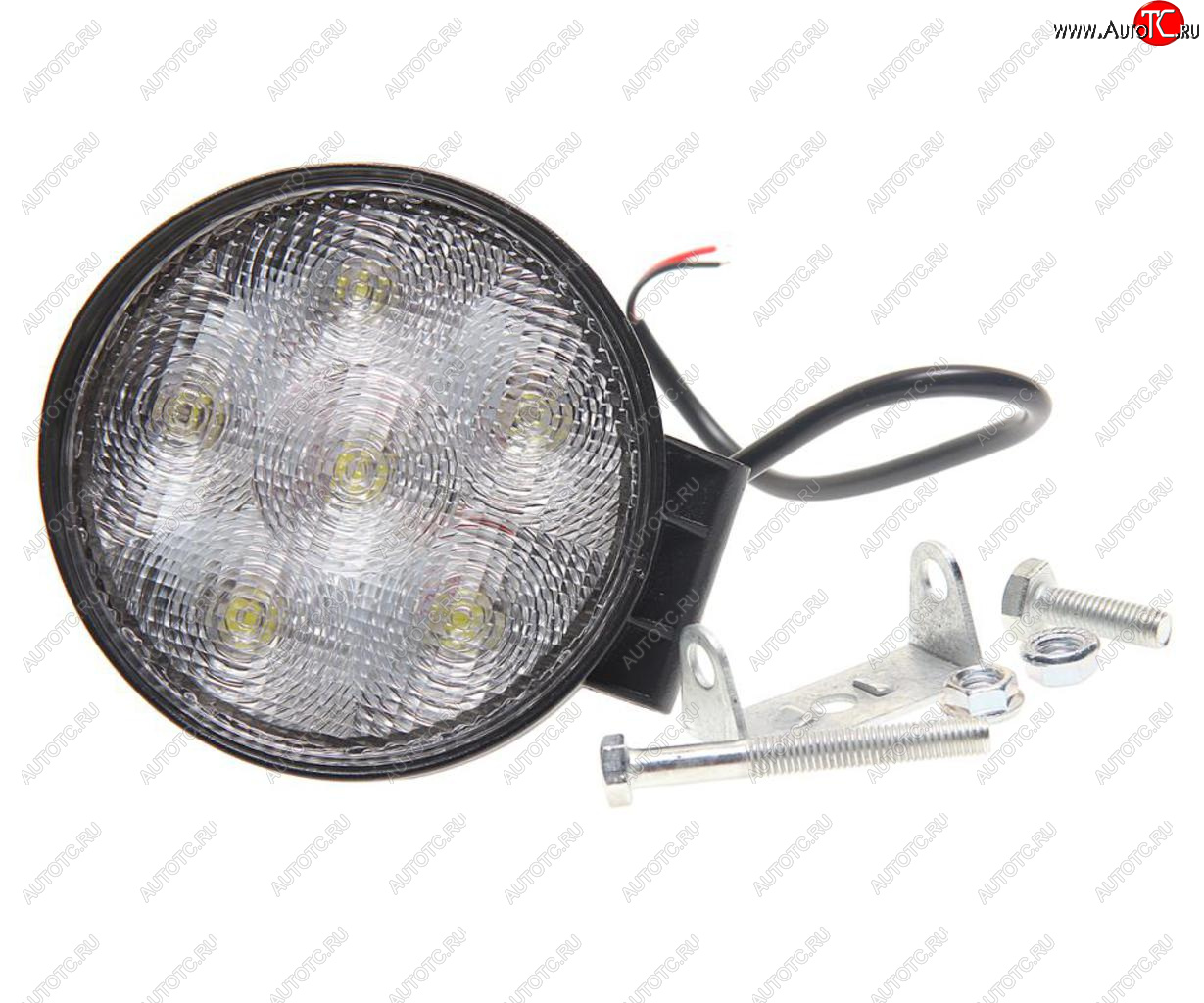 1 089 р. Фара рабочего света круглая 115х115x38мм 18Вт (6 LED) IP68 рассеянный свет (Flood) 12-24V MEGAPOWER MEGAPOWER 370-30-005  с доставкой в г. Пермь